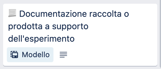 Una card jolly per collezionare informazioni e materiali di supporto.